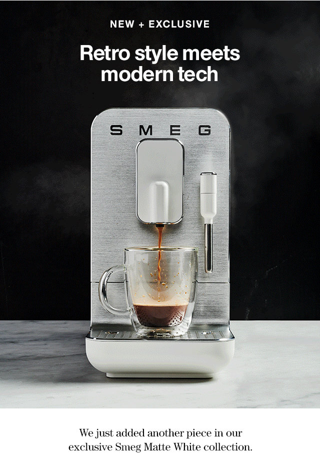 Crate and Barrel NEW + EXCLUSIVE Smeg Matte White Espresso Machine Milled