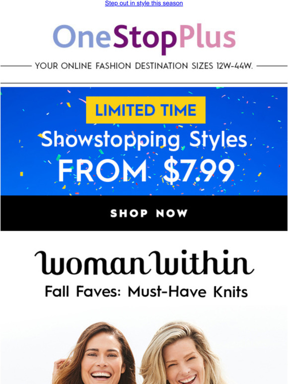 One Stop Plus Confirmed SO. MANY. STYLES. From 7.99 Milled