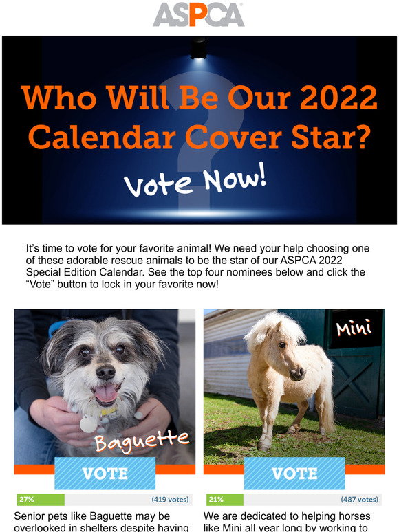 Aspca: Vote For The Cutest Calendar Cover Today! | Milled