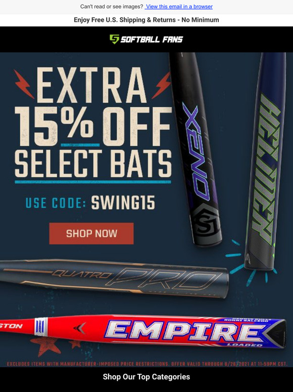 Limited Time: Take an Additional 15% Off Select Bats