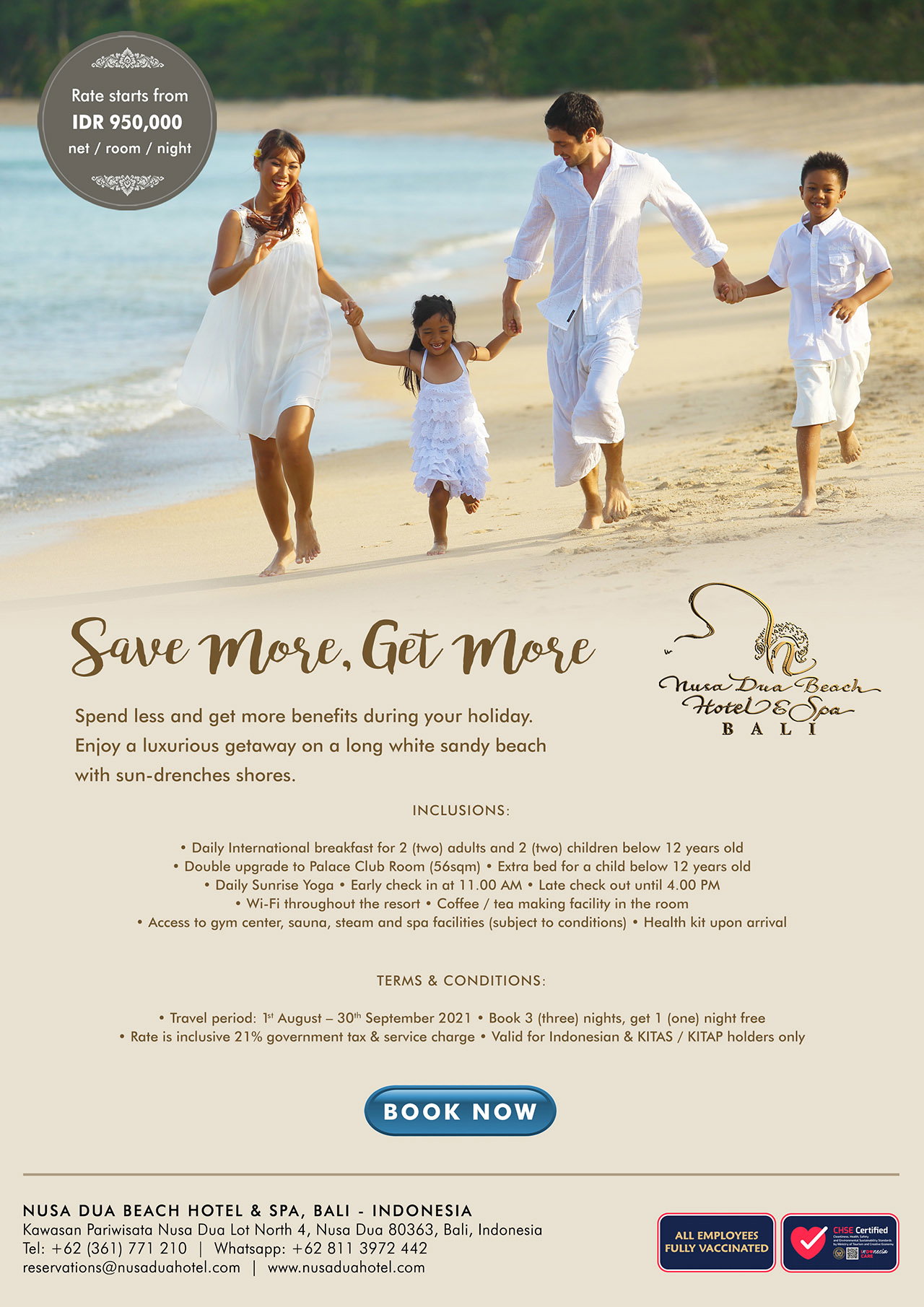 Nusaduahotel An Enticing Save More Get More Offer At The Nusa Dua Beach Hotel Spa Milled