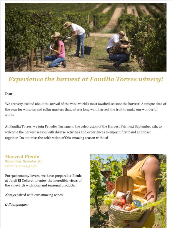 Harvest Fair at Familia Torres winery!