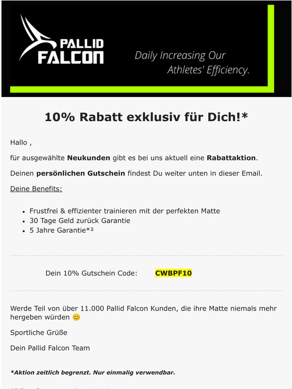  Fr kurze Zeit: 10% Rabatt nur fr Dich!