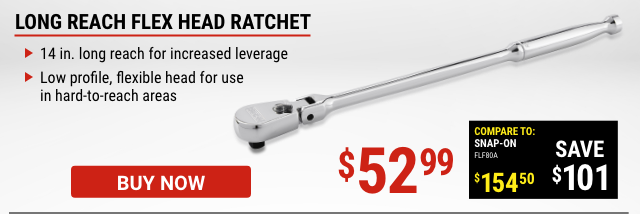 3/8 in. Drive Professional Long-Reach Flex-Head Ratchet with Comfort Grip