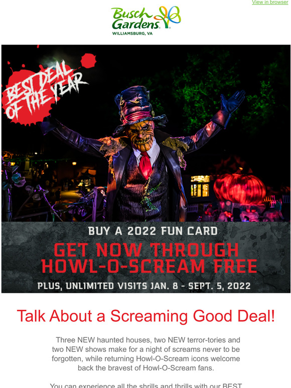 Busch Gardens Halloween Shows 2022