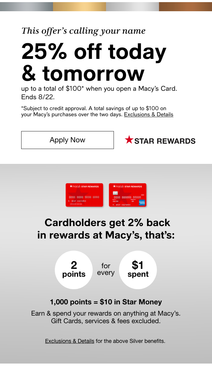 Macy's One Day Sale - Extra 25% off Clearance & more - Gather Lemons