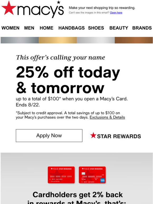 Macy's One Day Sale - Extra 25% off Clearance & more - Gather Lemons