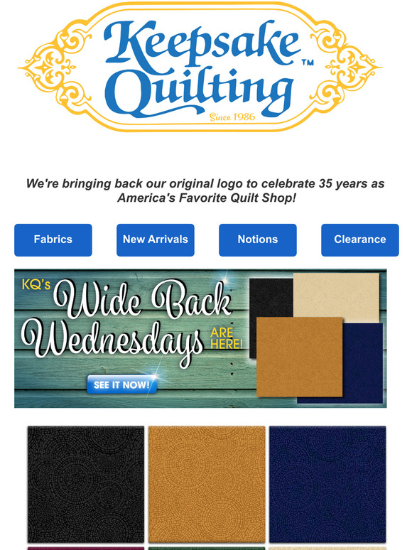 Keepsake Quilting What's Wonderful On Wide Back Wednesday? Milled