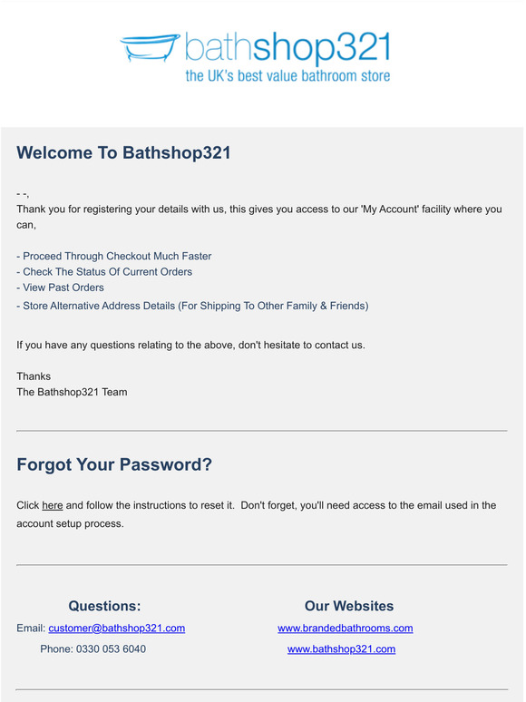 Welcome  Bathshop321