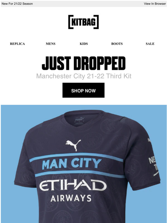 Kitbag WW Just In >> New Manchester City Third Kit & More! Milled