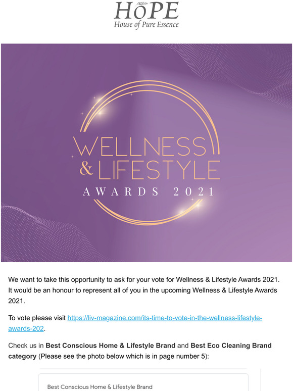 Its Time to Vote in the Wellness & Lifestyle Awards 2021!