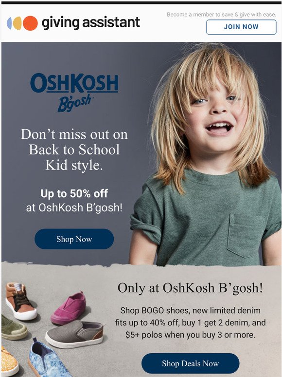 OshKosh: New BOGO, Denim, and Polo Deals