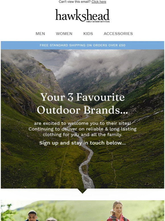 Sign up to your favourite outdoor brands inside!