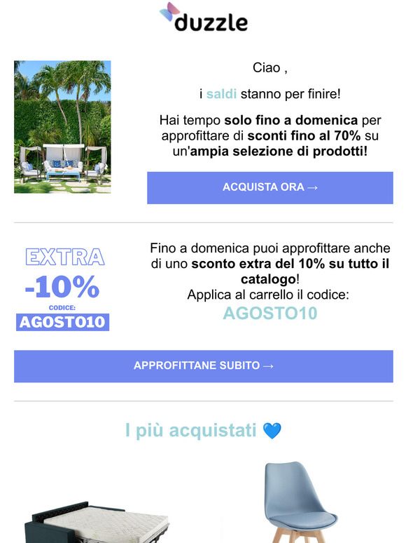  I saldi stanno per finire!