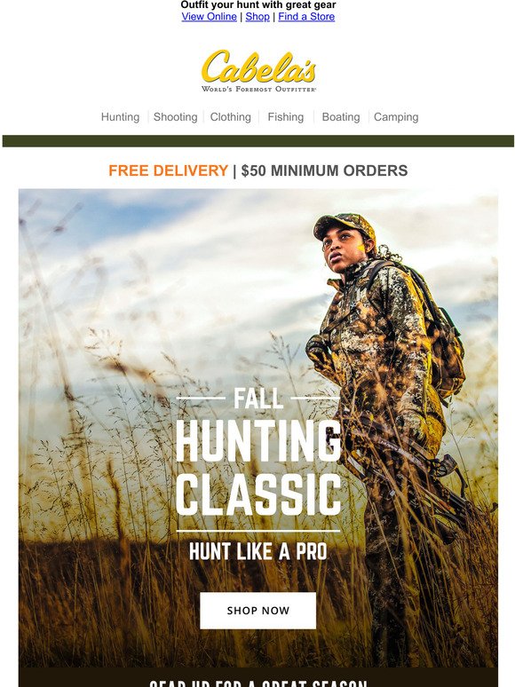 Cabela's: Fall Hunting Classic is finally here! Shop now! | Milled