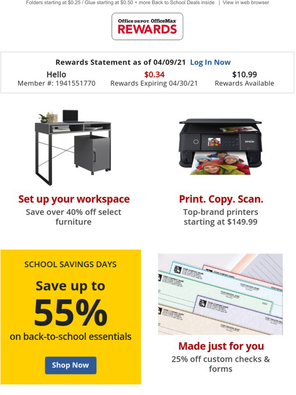 Office Depot® OfficeMax® Set up your workspace, Save over 40 off