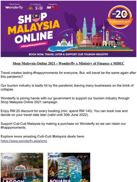 RE: [Shop Malaysia Online 2021] Save Our Tourism Industry