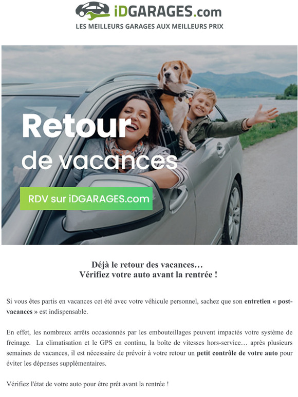 -retour de vacances :  faites l'entretien post-vacances de votre auto  !
