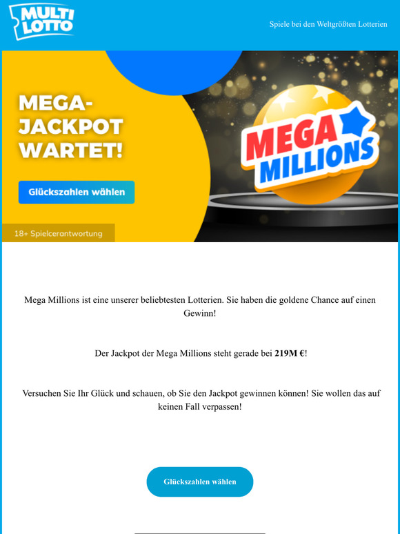 Mega-Chance, um eine unserer besten Lotterien zu gewinnen!