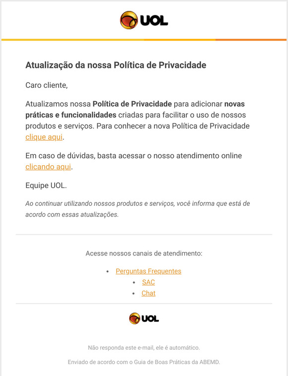 Atualizao da nossa Poltica de Privacidade