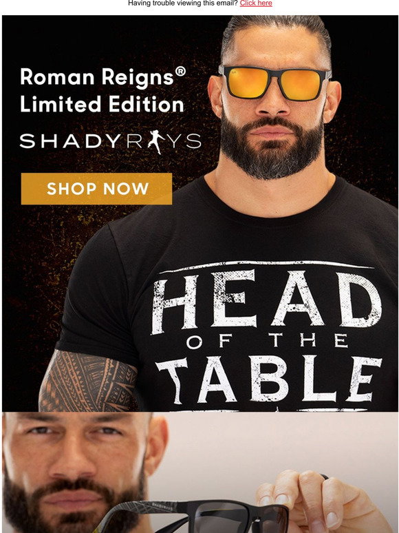 Shady Rays Reign WWE Shop: Roman Reigns x Shady Rays LIMITED EDITION Shades | Milled