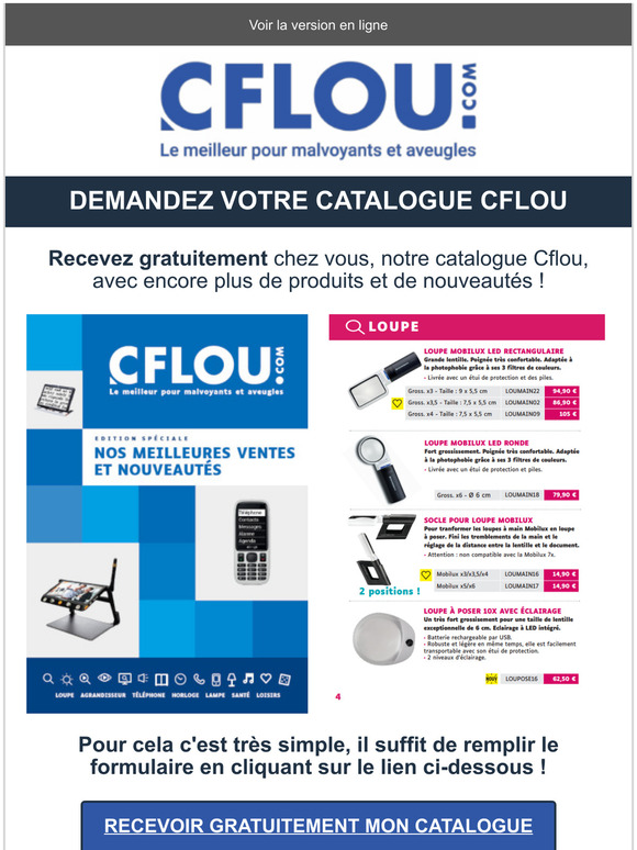 Recevez gratuitement votre catalogue Cflou