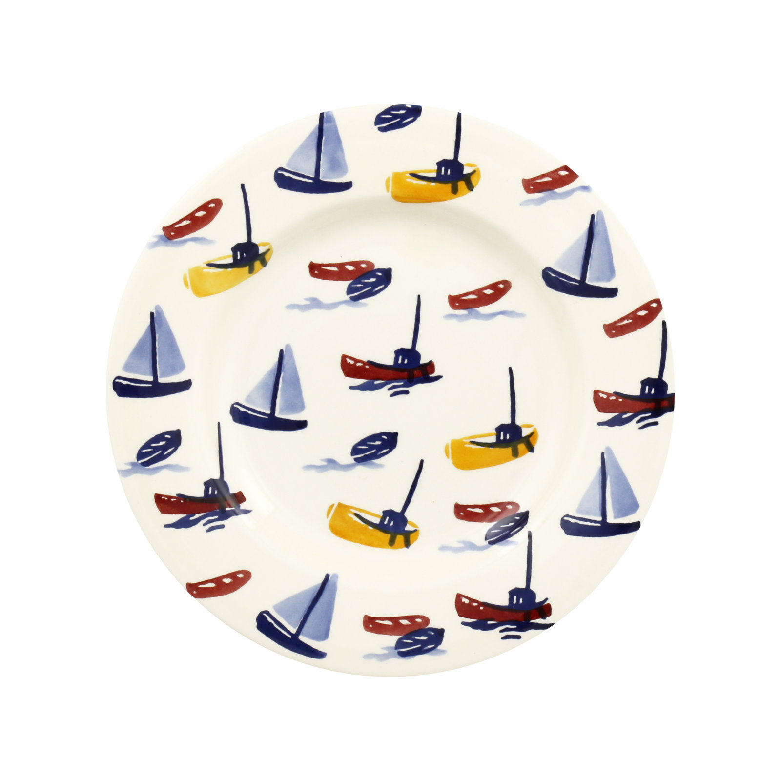 Shoreline Scattered Boats 8 1/2 Inch Plate