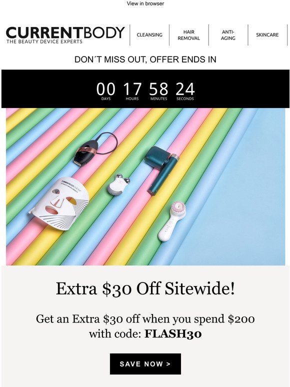 FLASH OFFER | EXTRA $30 off all orders over $200!