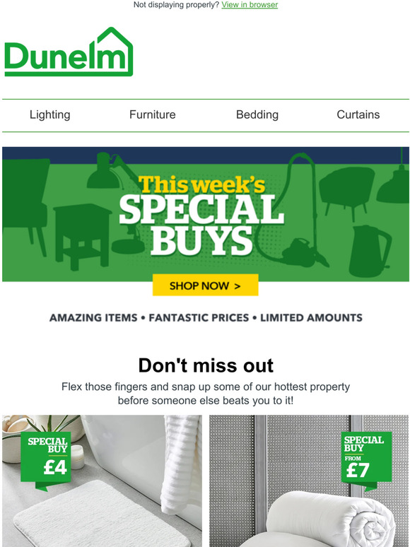 Dunelm New Special Buys + backinstock favourites Milled