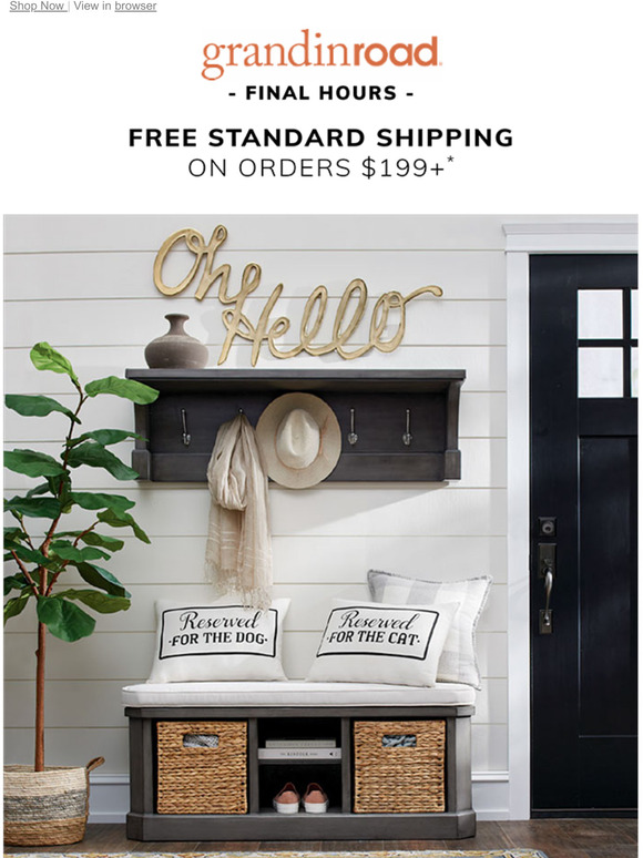 Grandin Road: Free Shipping FINAL HOURS Shop nowfalls looking Grandin Road: Free Shipping FINAL HOURS Shop nowfalls looking