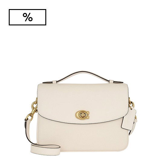 COACH Polished Pebbled Leather Cassie Crossbody Chalk