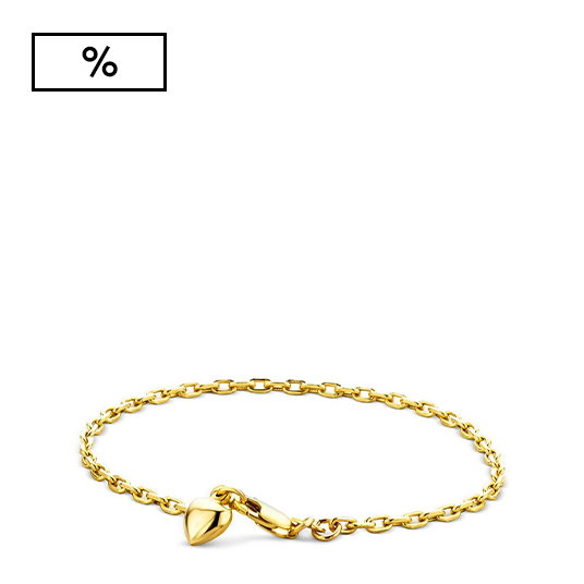 DIAMADA 14KT Heart Bracelet Yellow Gold