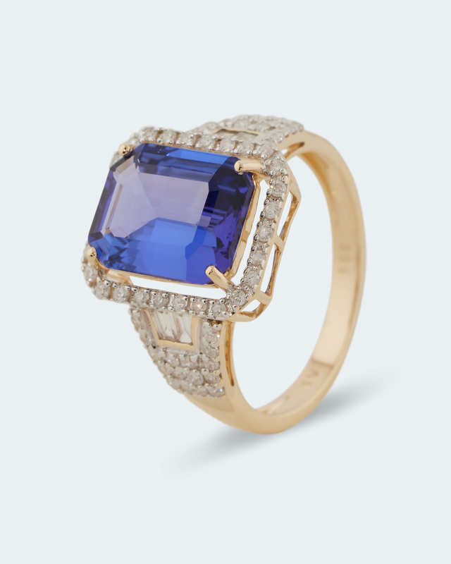 Ring mit Tansanit und Brillant
