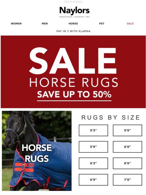 Naylors Rug Up For Less Up To 50 Off Horse Rugs Milled