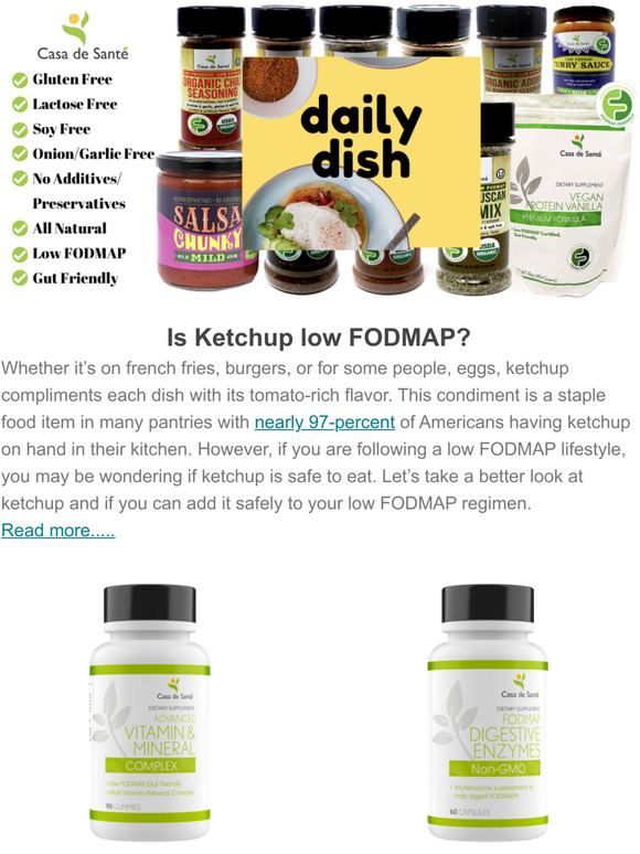 Casa de Sante Is Ketchup Low FODMAP? Milled