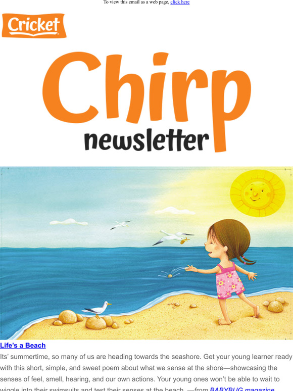 Chirp: Life's a Beach, What the Shell, How to Bee, & More!