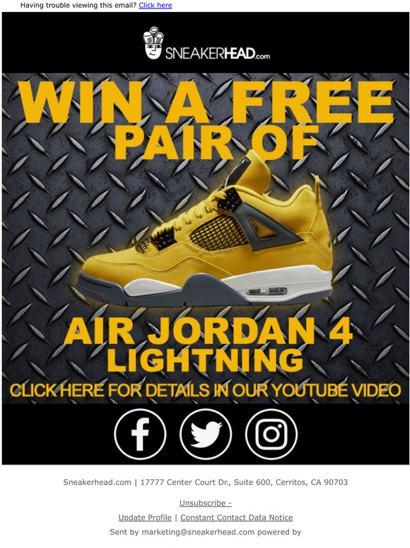 Shocking Giveaway! Win A FREE Pair of Air Jordan 4 LIGHTNING!