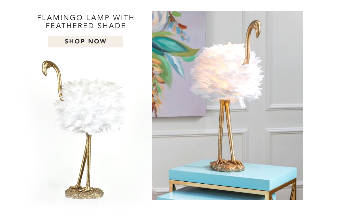 pearl gold flamingo lamp