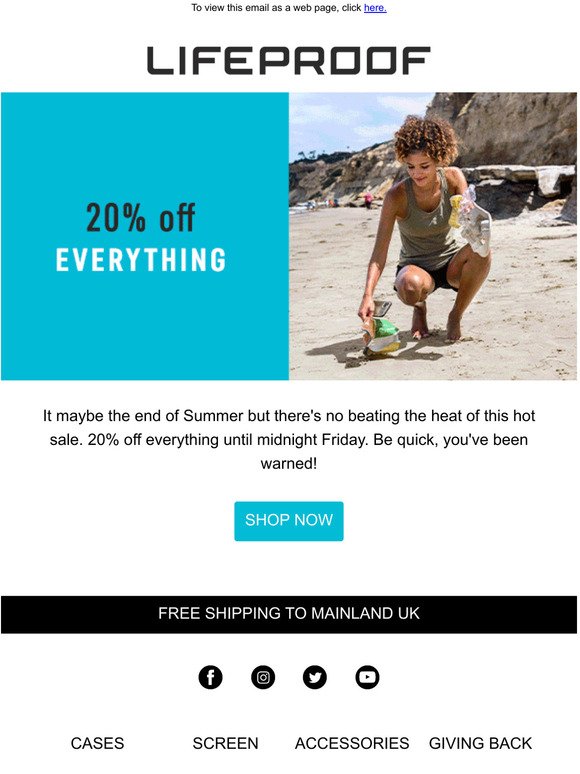 Summer's out sale, 20% off everything!
