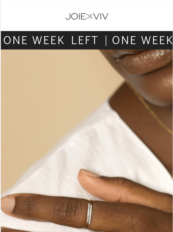 Only 1 Week Left to Shop JDV ! 