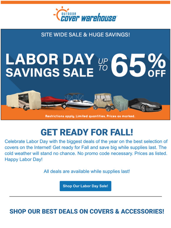 Celebrate Labor Day early and save up to 65% on the best covers anywhere
