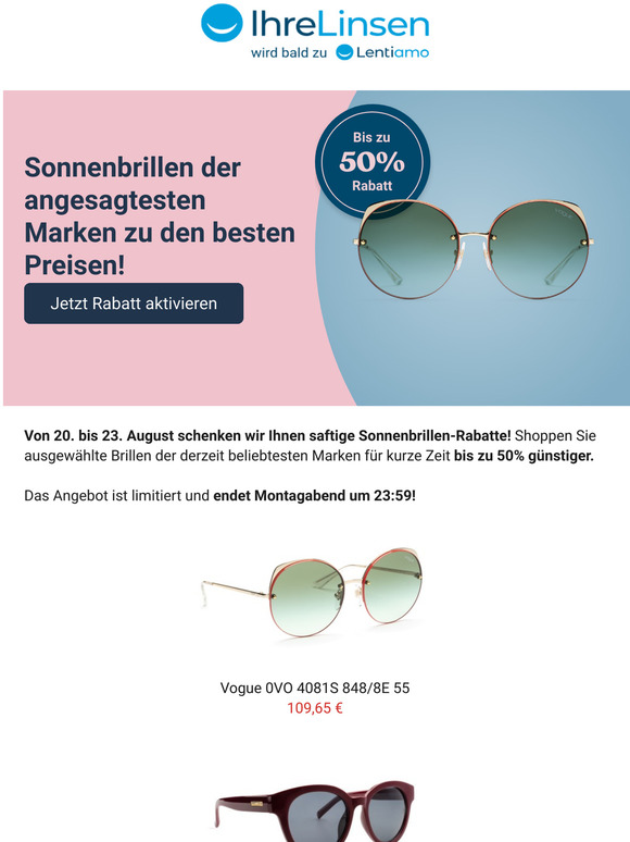 Nur heute: Sonnenbrillen-Rabatte