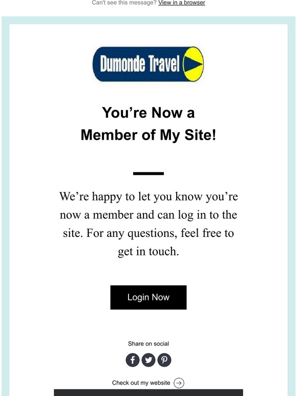 Youre Now a Member of My Site!