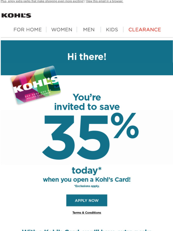 Kohl's Get a Kohl's Card and save 35 on all your backtoschool needs