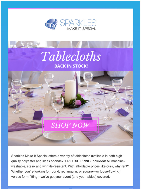  Stock Alert [Wedding and Event Supplies]