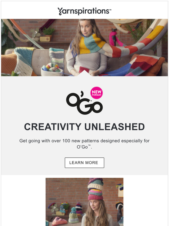 Yarnspirations 100+ new O'Go patterns inside! Milled
