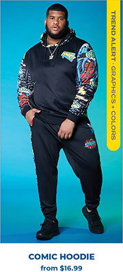 Comic Print Pullover Hoodie