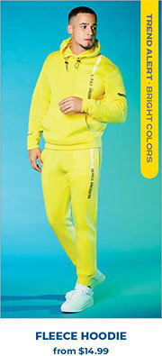 Yellow Fleece Hoodie with Sleeve Pocket