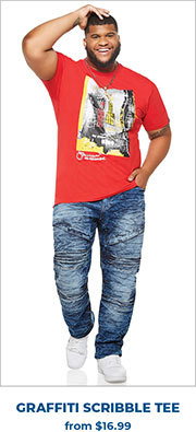 Red Graffiti Scribble Print Tee