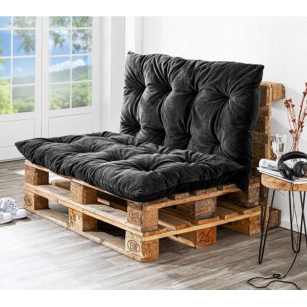 Bella Casa Chillkissen 2er Pack, ca. 70 x 120 cm, Schwarz